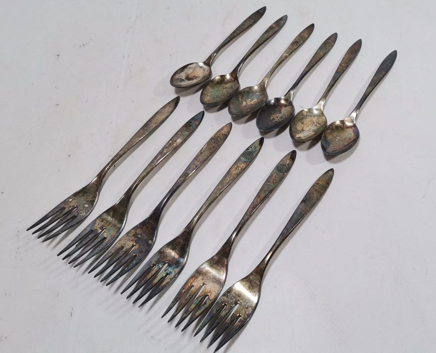 GÜMÜŞ KAPLAMA ANTİKA ÇATAL - KAŞIK SETİ