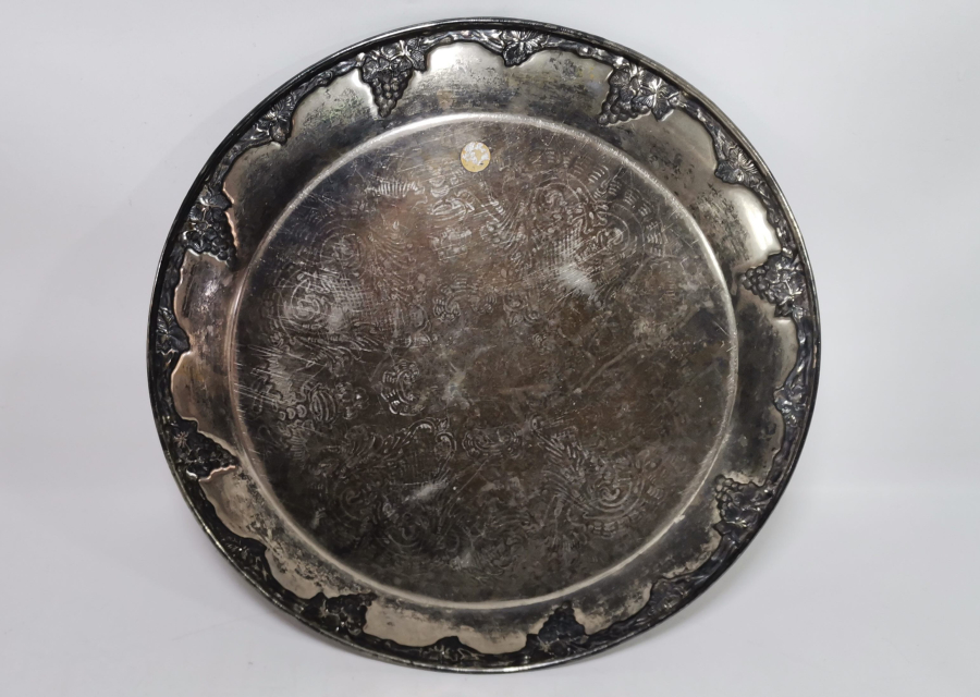 GÜMÜŞ KAPLAMA ANTİKA KAHVE TEPSİSİ