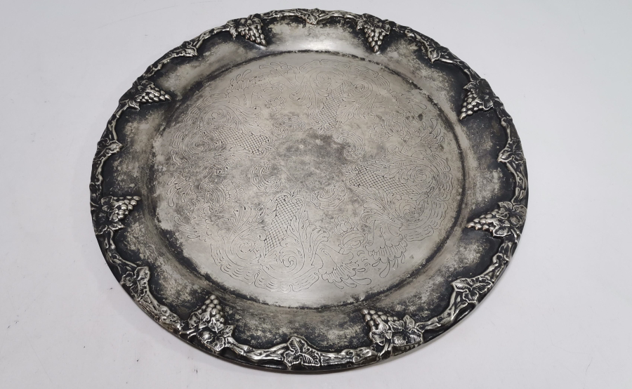 GÜMÜŞ KAPLAMA ANTİKA KAHVE TEPSİSİ