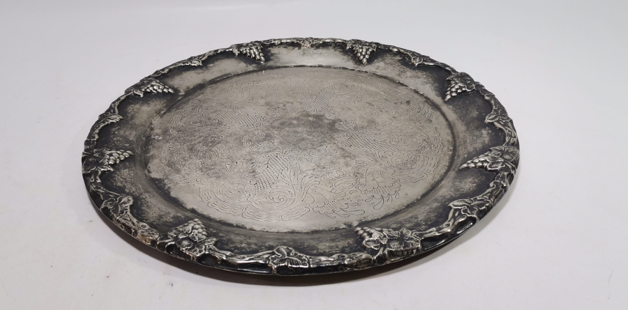 GÜMÜŞ KAPLAMA ANTİKA KAHVE TEPSİSİ