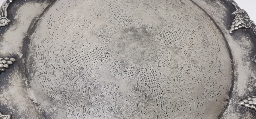 GÜMÜŞ KAPLAMA ANTİKA KAHVE TEPSİSİ