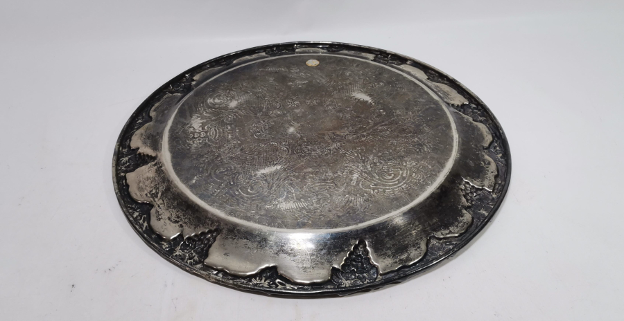 GÜMÜŞ KAPLAMA ANTİKA KAHVE TEPSİSİ