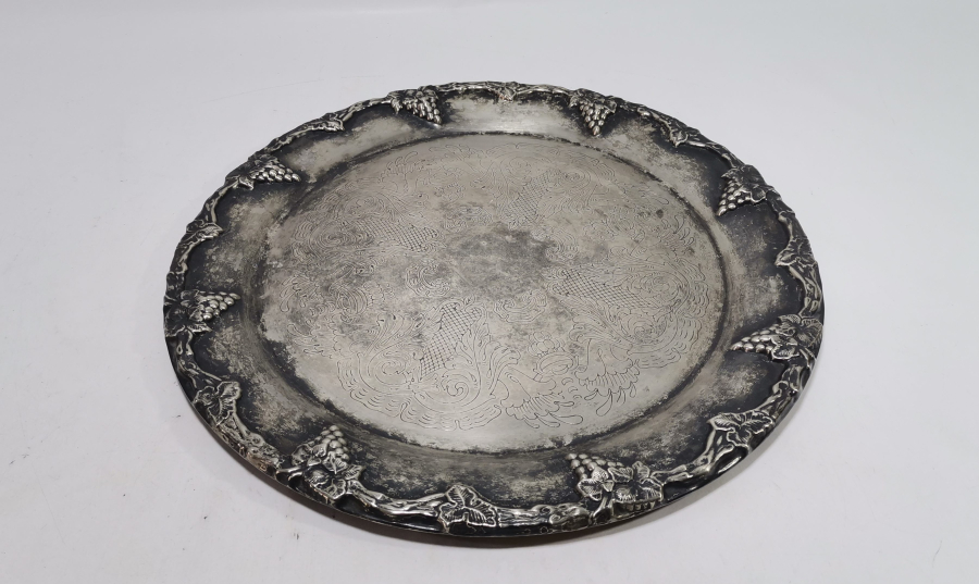 GÜMÜŞ KAPLAMA ANTİKA KAHVE TEPSİSİ