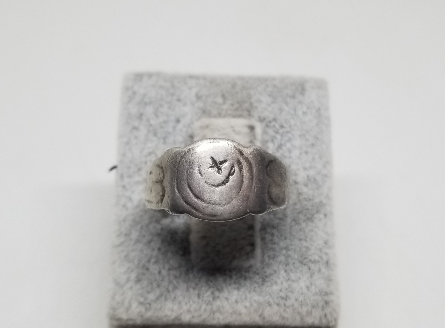 OSMANLI DÖNEMİ ÜZERİ AY YILDIZLI GÜMÜŞ YÜZÜK