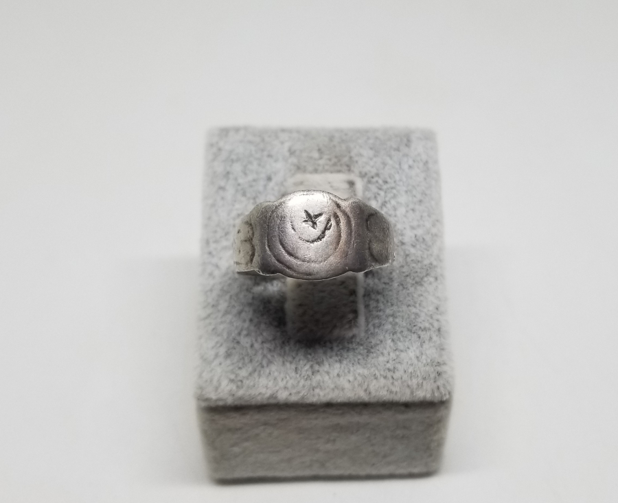 OSMANLI DÖNEMİ ÜZERİ AY YILDIZLI GÜMÜŞ YÜZÜK