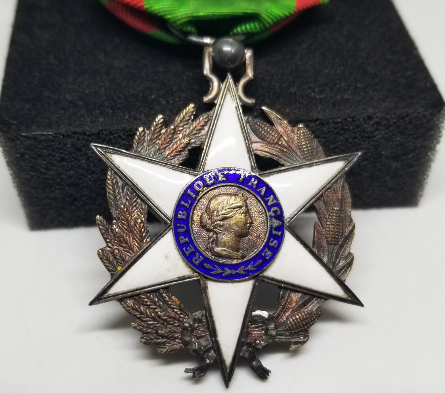 GÜMÜŞ ÜZERİ MİNE İŞÇİLİKLİ NADİR FRANSIZ TARIM LİYAKAT NİŞANI