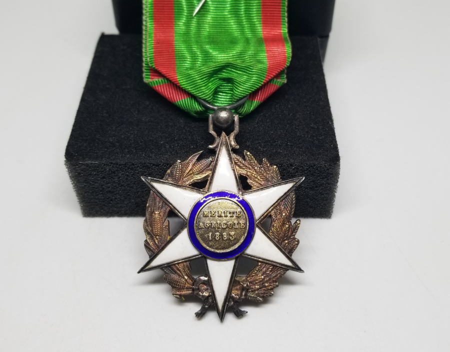 GÜMÜŞ ÜZERİ MİNE İŞÇİLİKLİ NADİR FRANSIZ TARIM LİYAKAT NİŞANI