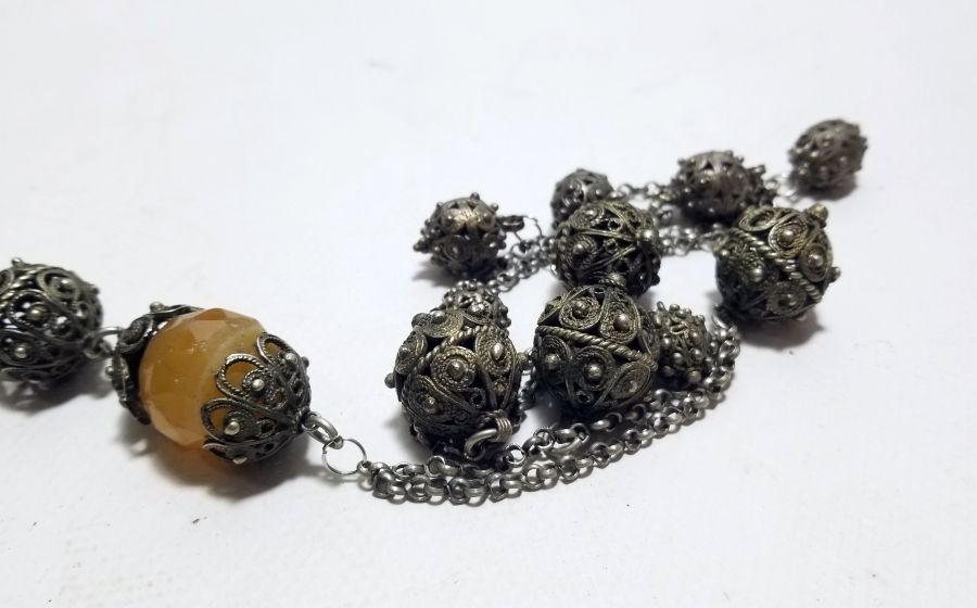 OSMANLI DÖNEMİ ÖZEL DİZAYN BÜYÜK TELKARİ İŞÇİLİKLİ GERDANLIK