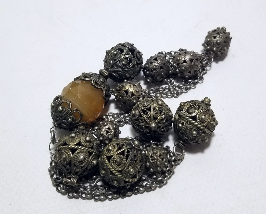 OSMANLI DÖNEMİ ÖZEL DİZAYN BÜYÜK TELKARİ İŞÇİLİKLİ GERDANLIK