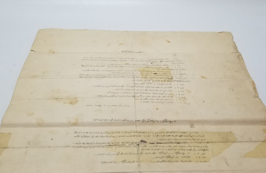 OSMANLICA YAZILI İSTİKLAL MADALYASI BERATI