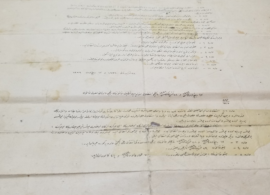 OSMANLICA YAZILI İSTİKLAL MADALYASI BERATI