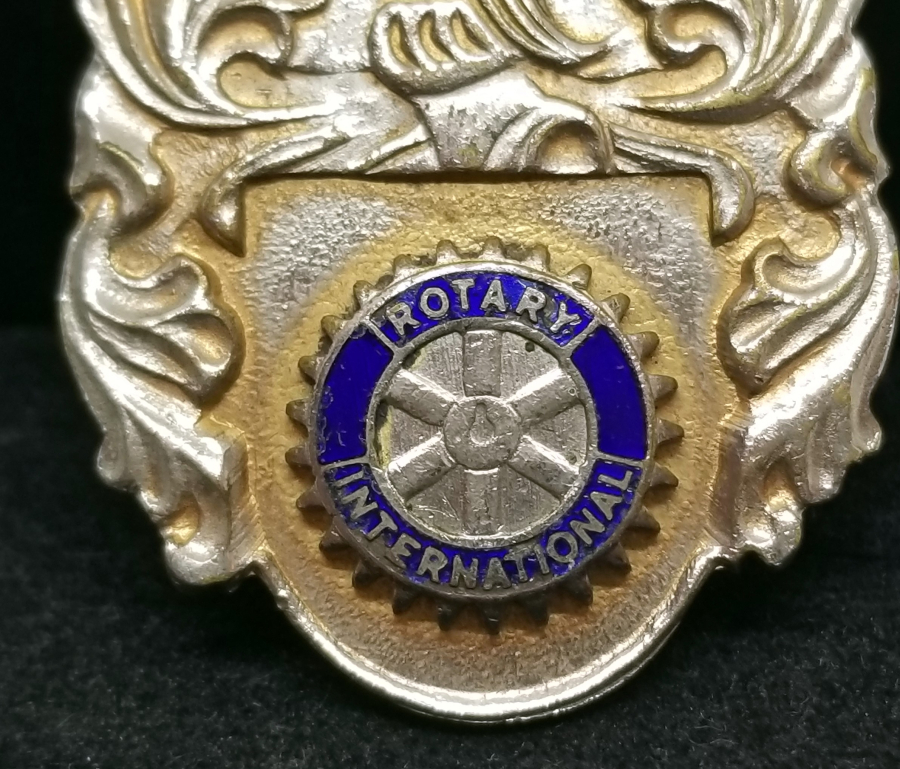 ÜZERİ MİNE İŞÇİLİKLİ GÜMÜŞ KAPLAMA ANTİKA MASONİK ROZET