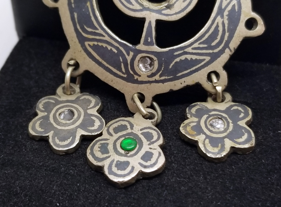 ÜZERİ LALE FİGÜRLÜ OSMANLI DÖNEMİ SAVATLI KOLYE