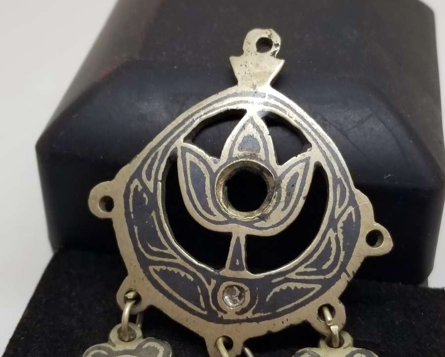 ÜZERİ LALE FİGÜRLÜ OSMANLI DÖNEMİ SAVATLI KOLYE