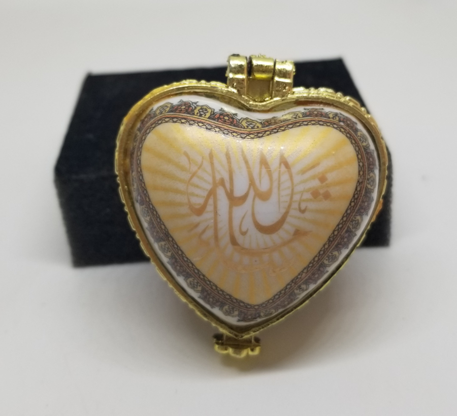 ÜZERİ YAZILI ANTİKA PORSELEN MÜCEVHER KUTUSU