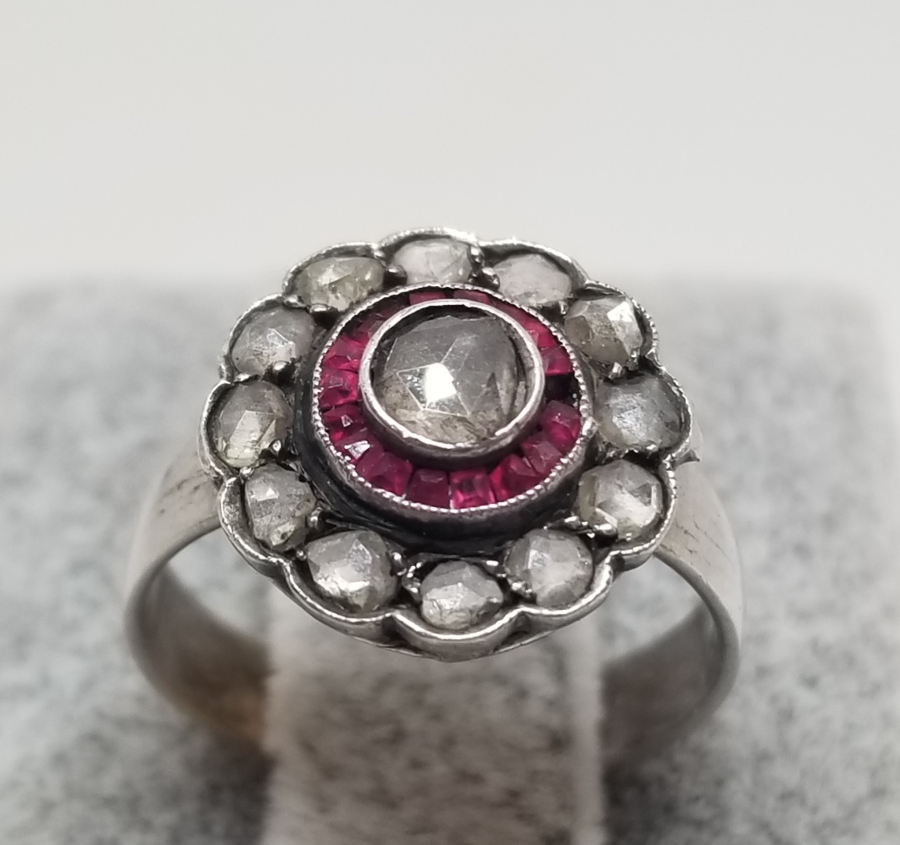 ELMAS VE YAKUT TAŞLI ÖZEL YAPIM OSMANLI DÖNEMİ YÜZÜK