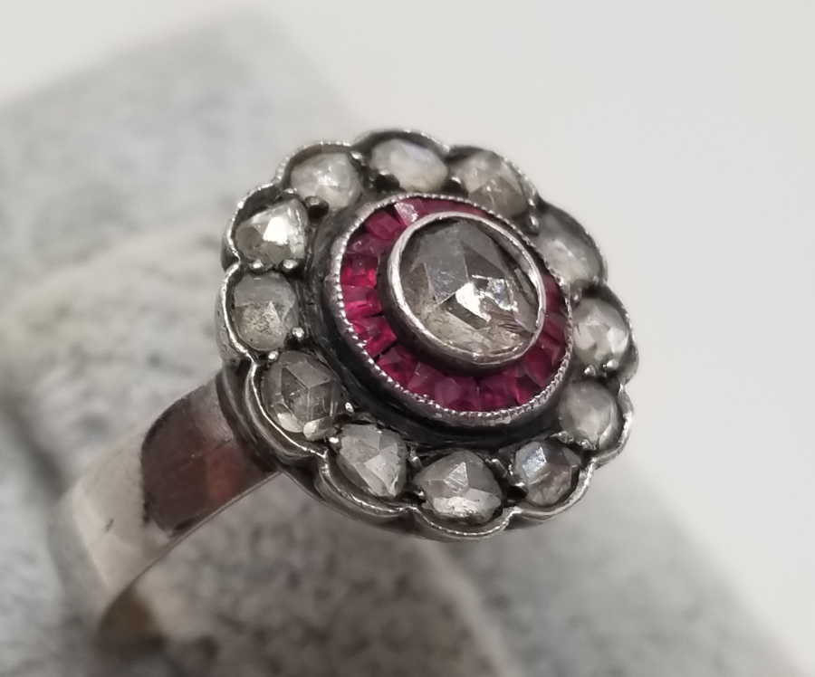 ELMAS VE YAKUT TAŞLI ÖZEL YAPIM OSMANLI DÖNEMİ YÜZÜK