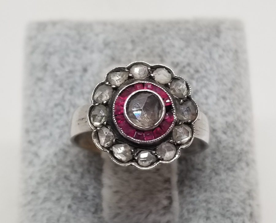 ELMAS VE YAKUT TAŞLI ÖZEL YAPIM OSMANLI DÖNEMİ YÜZÜK