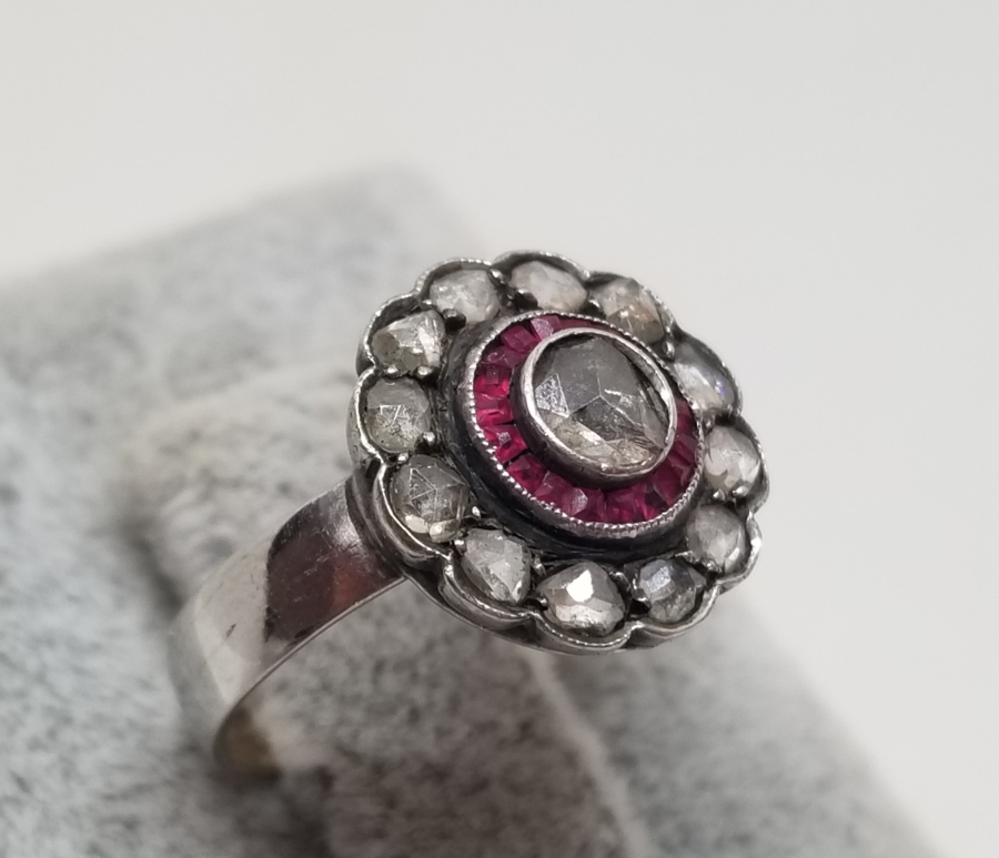 ELMAS VE YAKUT TAŞLI ÖZEL YAPIM OSMANLI DÖNEMİ YÜZÜK