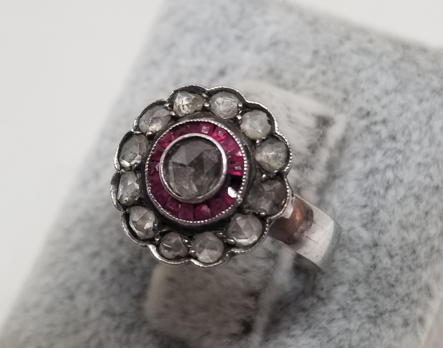 ELMAS VE YAKUT TAŞLI ÖZEL YAPIM OSMANLI DÖNEMİ YÜZÜK