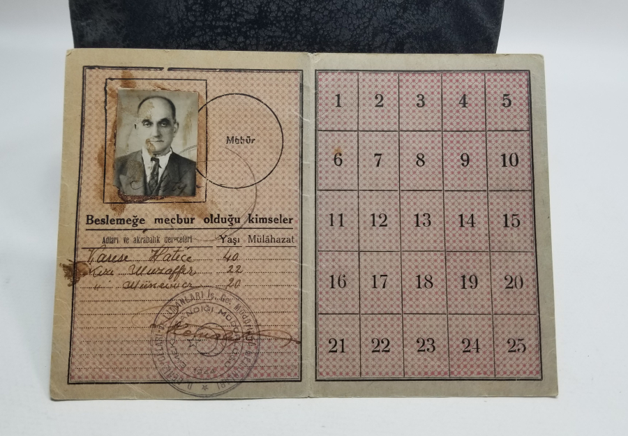 2. DÜNYA SAVAŞI DÖNEMİ NADİR EKMEK KARNESİ