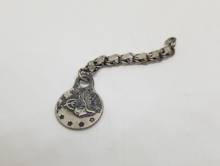 OSMANLI TUĞRALI OSMANLI DÖNEMİ GÜMÜŞ TESPİH PÜSKÜLÜ