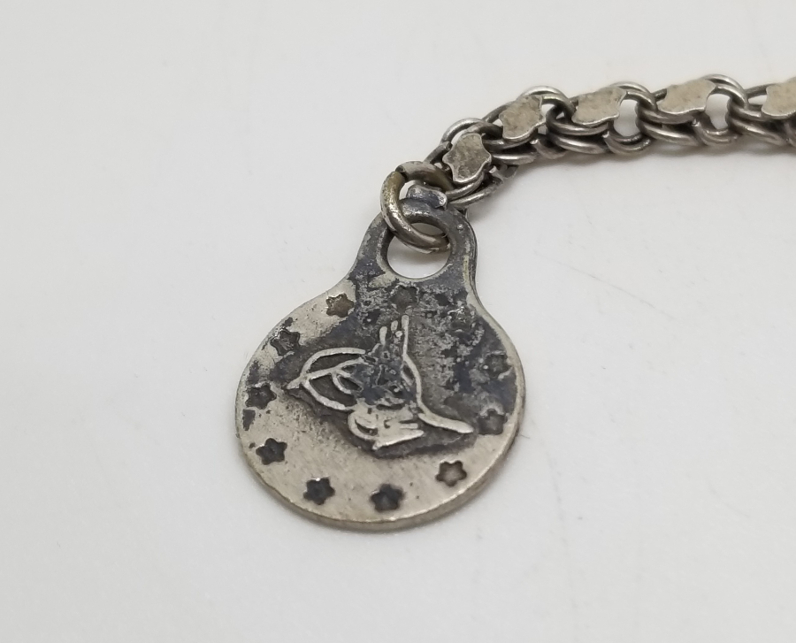 OSMANLI TUĞRALI OSMANLI DÖNEMİ GÜMÜŞ TESPİH PÜSKÜLÜ