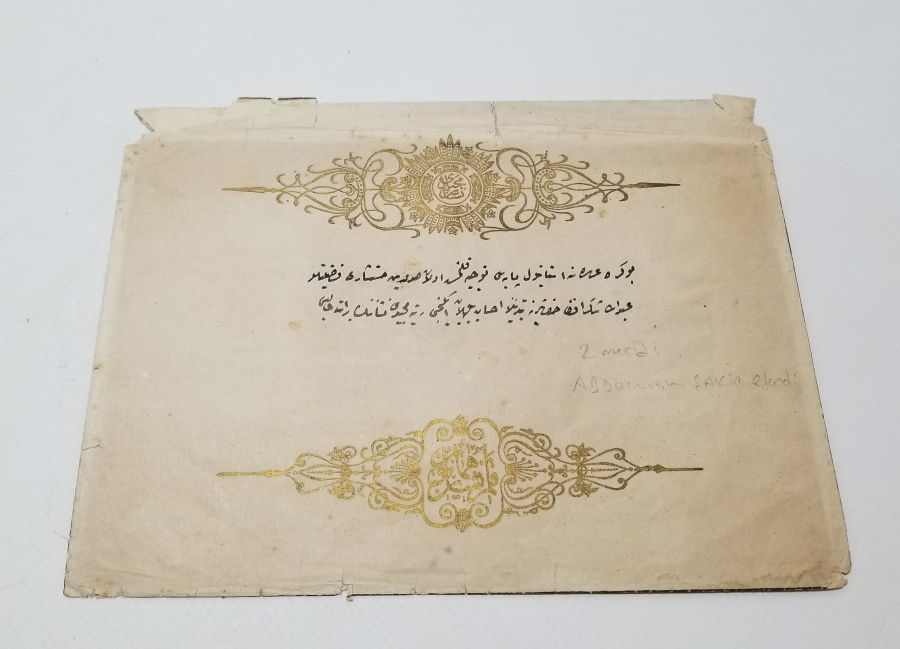 2. DERECE MECİDİ NİŞANINA AİT NADİR BERAT ZARFI