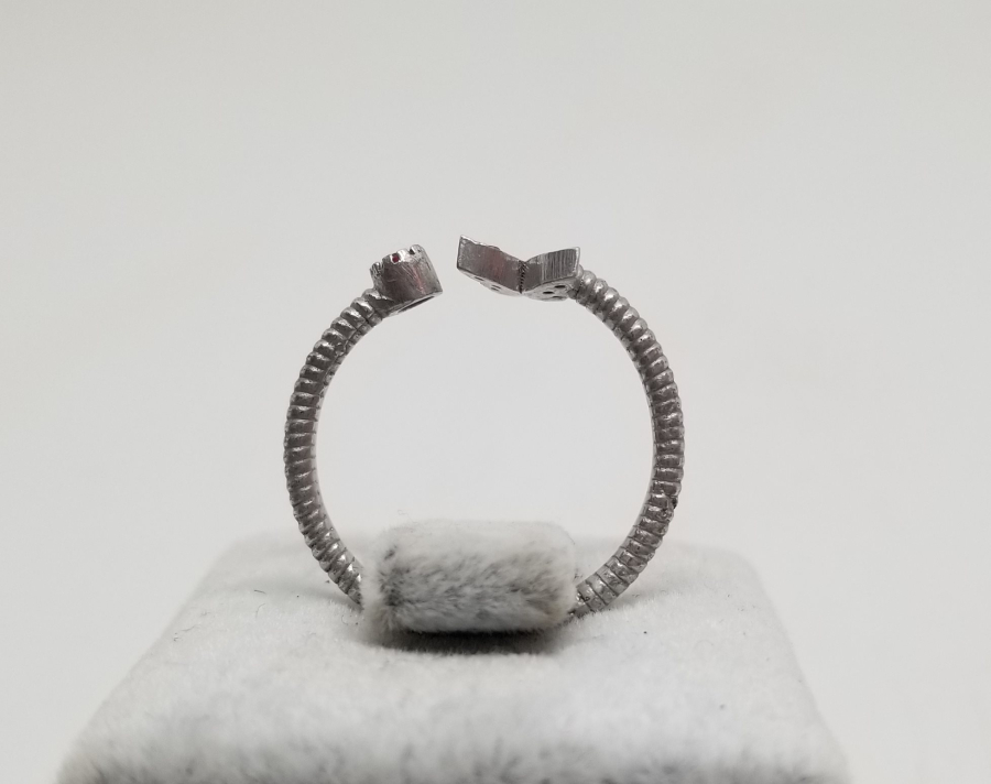 KELEBEK FORMLU YAKUT VE ELMAS TAŞLI ÖZEL YAPIM YÜZÜK