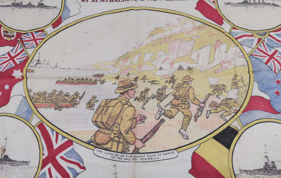 1. DÜNYA SAVAŞI DÖNEMİ ÇOK NADİR AVUSTRALYA VE YENİ ZELANDA HATIRA İPEK MENDİL