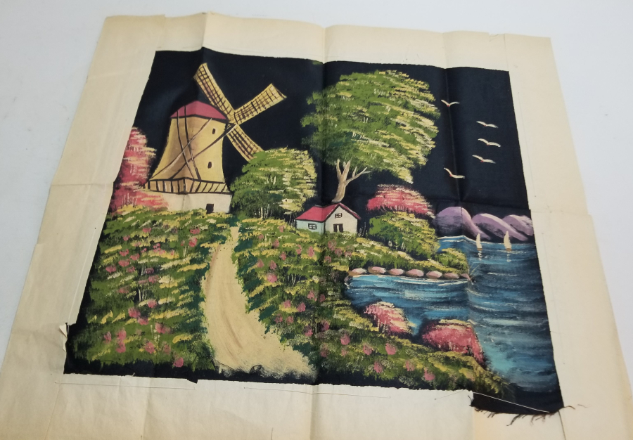 KUMAŞ ÜZERİ EL BOYAMA ANTİKA PANO