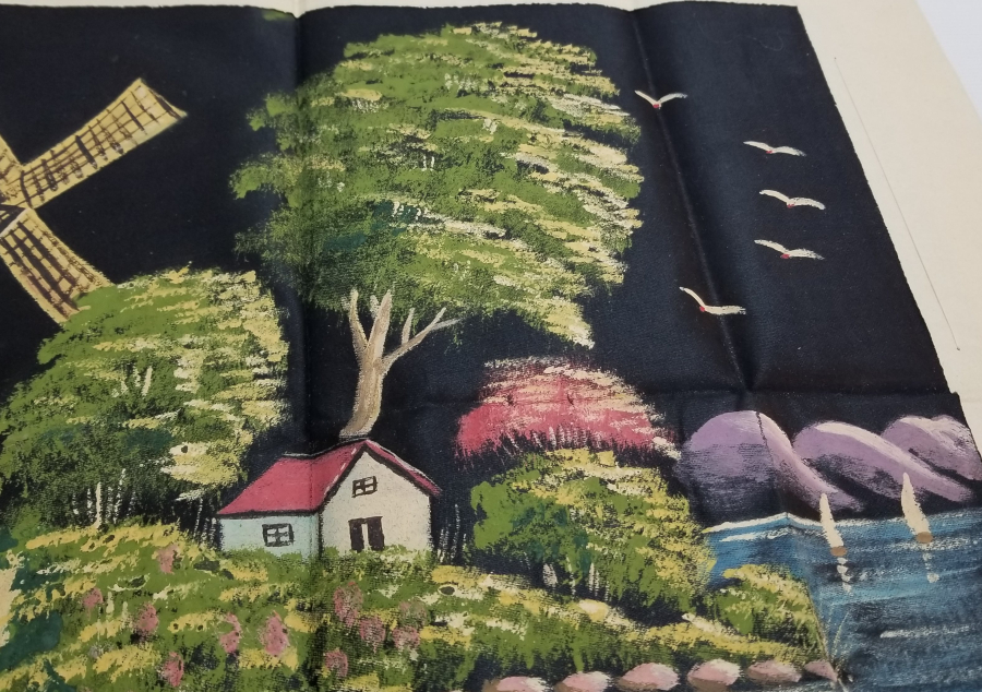 KUMAŞ ÜZERİ EL BOYAMA ANTİKA PANO