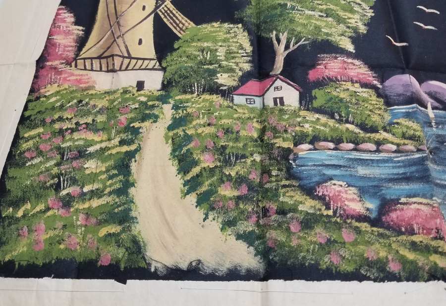 KUMAŞ ÜZERİ EL BOYAMA ANTİKA PANO