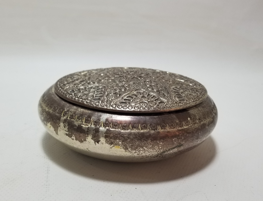 GÜMÜŞ KAPLAMA ANTİKA KAPAKLI KUTU