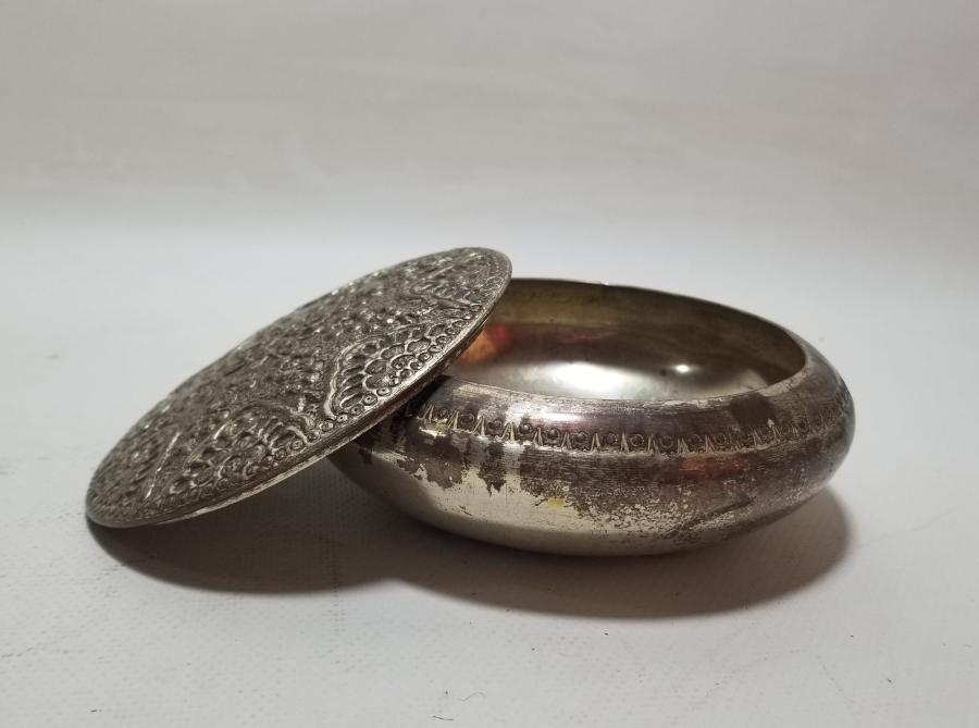 GÜMÜŞ KAPLAMA ANTİKA KAPAKLI KUTU