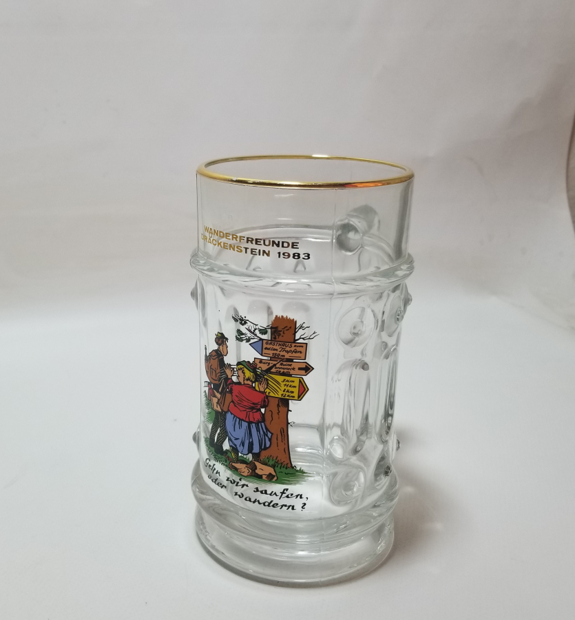 1983 TARİHLİ HATIRA BÜYÜK BOY CAM TANKART - BİRA BARDAĞI