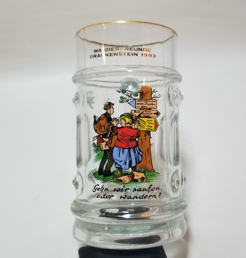 1983 TARİHLİ HATIRA BÜYÜK BOY CAM TANKART - BİRA BARDAĞI