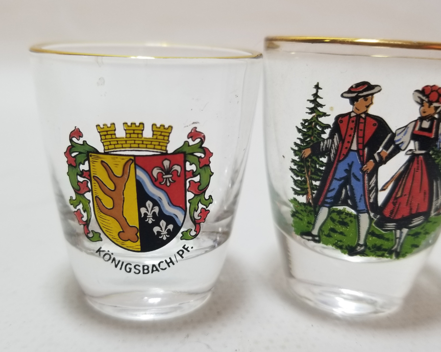 ÜZERİ ALTIN VARAKLI ANTİKA SHOT BARDAĞI LOTU