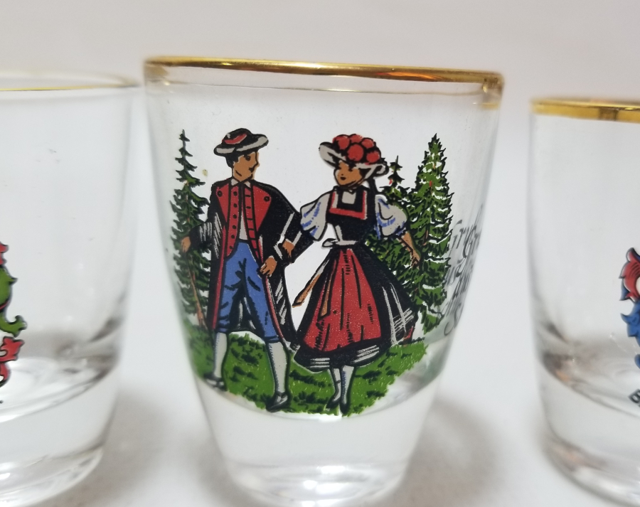 ÜZERİ ALTIN VARAKLI ANTİKA SHOT BARDAĞI LOTU