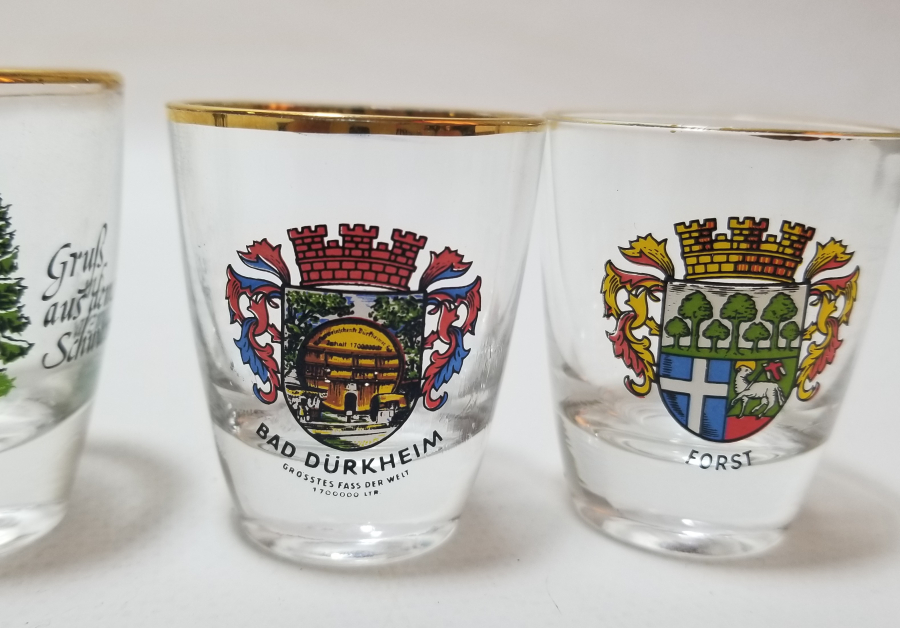 ÜZERİ ALTIN VARAKLI ANTİKA SHOT BARDAĞI LOTU