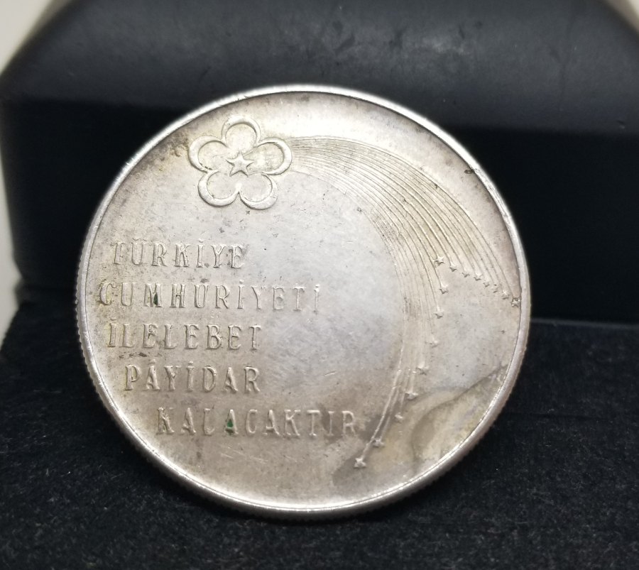 1973 CUMHURİYETİN 50. YILI GÜMÜŞ 100 LİRA HATIRA PARA