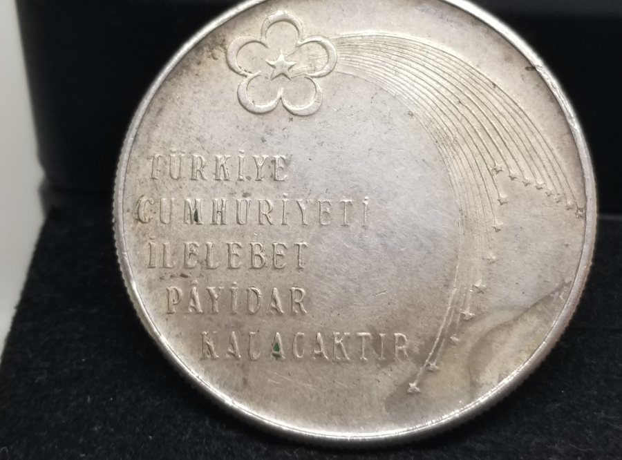 1973 CUMHURİYETİN 50. YILI GÜMÜŞ 100 LİRA HATIRA PARA