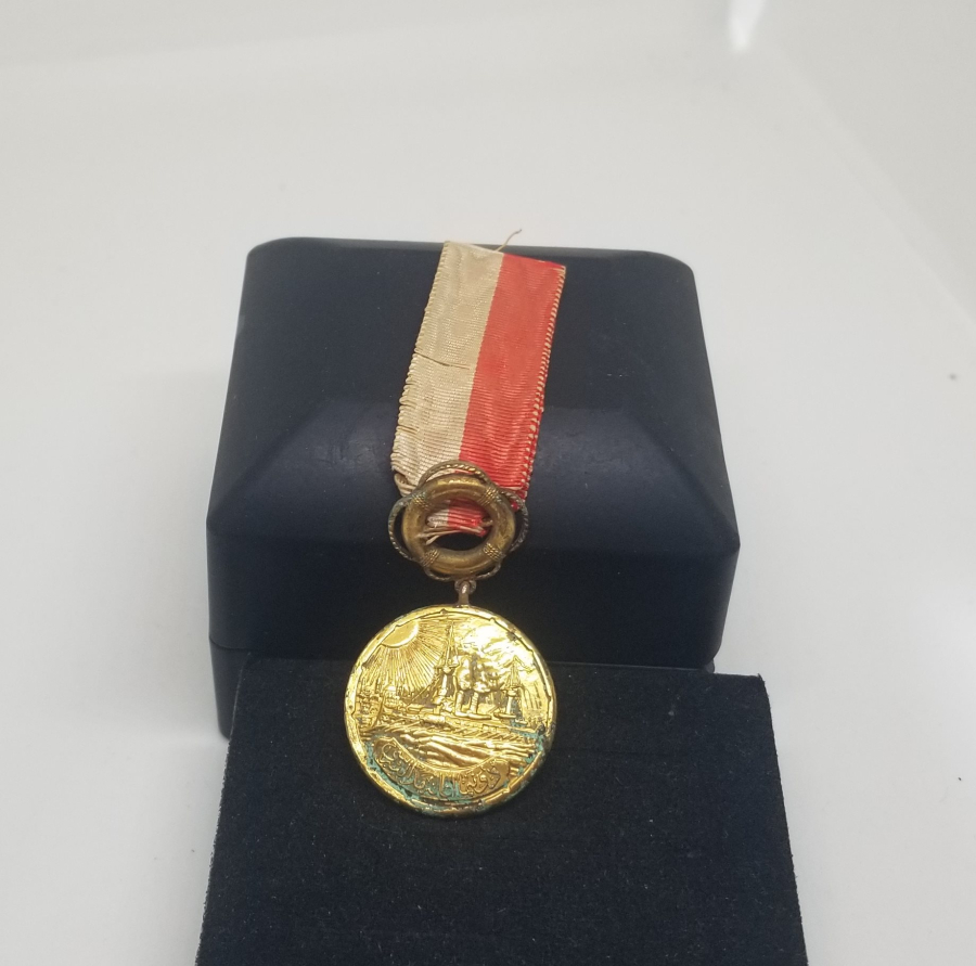 ORİJİNAL İPEK ASKISIYLA ALTIN KAPLAMA TUNÇ DONANMA İANE MADALYASI