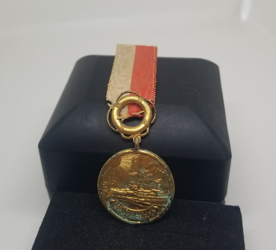 ORİJİNAL İPEK ASKISIYLA ALTIN KAPLAMA TUNÇ DONANMA İANE MADALYASI