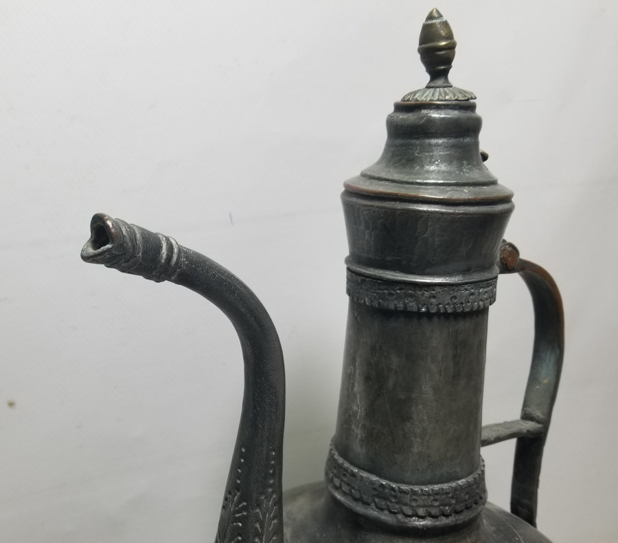 ÜZERİ HAYAT AĞAÇLI NADİR TİPTE OSMANLI DÖNEMİ BAKIR İBRİK