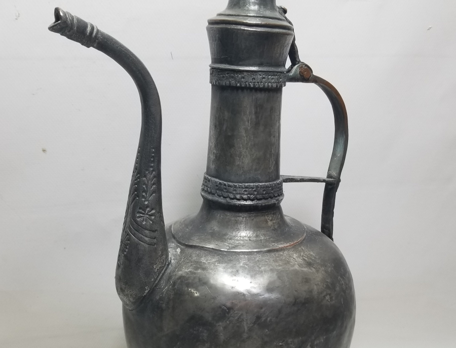 ÜZERİ HAYAT AĞAÇLI NADİR TİPTE OSMANLI DÖNEMİ BAKIR İBRİK