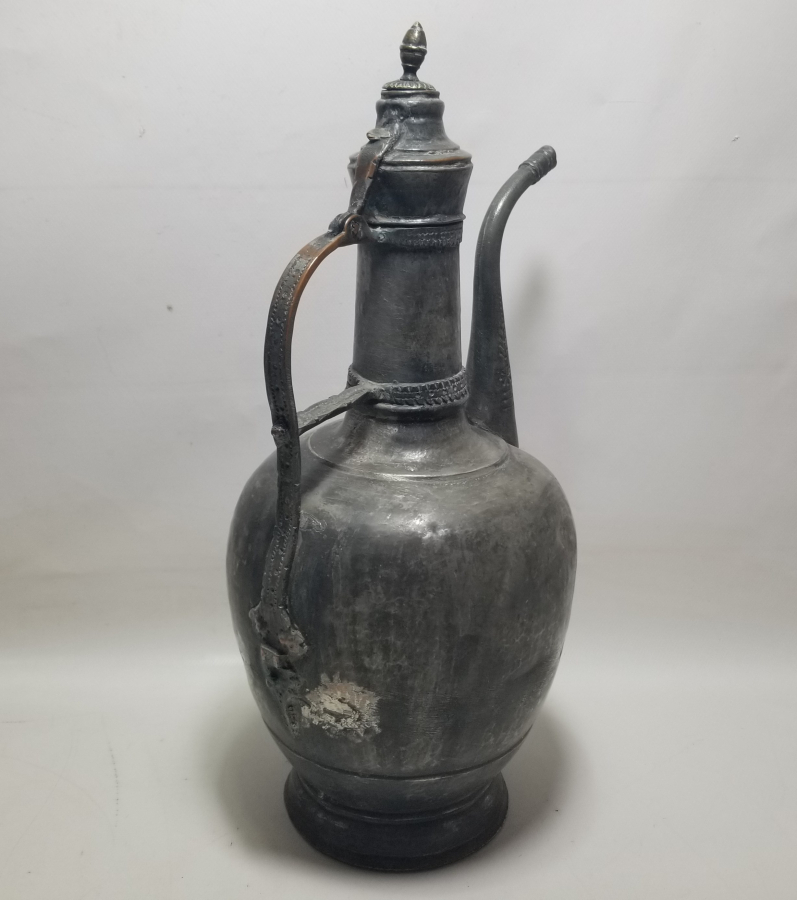 ÜZERİ HAYAT AĞAÇLI NADİR TİPTE OSMANLI DÖNEMİ BAKIR İBRİK