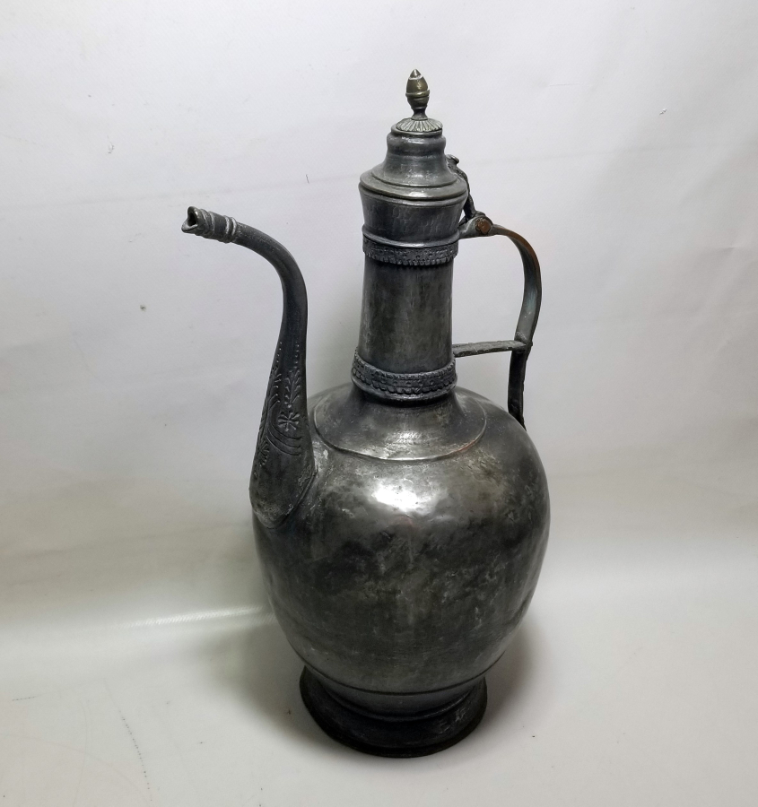 ÜZERİ HAYAT AĞAÇLI NADİR TİPTE OSMANLI DÖNEMİ BAKIR İBRİK