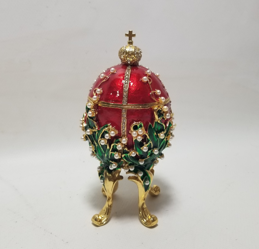 ÜZERİ MİNE İŞÇİLİKLİ ANTİKA PASKALYA YUMURTASI