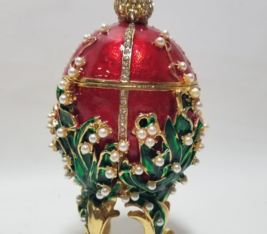 ÜZERİ MİNE İŞÇİLİKLİ ANTİKA PASKALYA YUMURTASI